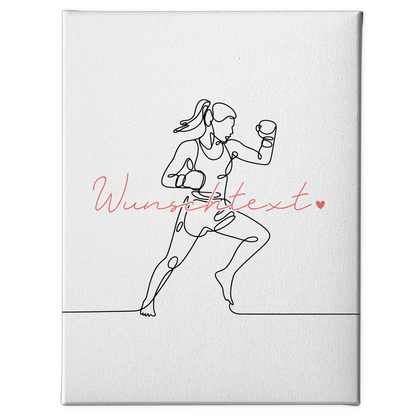 Personalisierte Leinwand Lineart Kickboxen Geschenk Tochter & Schwester 1