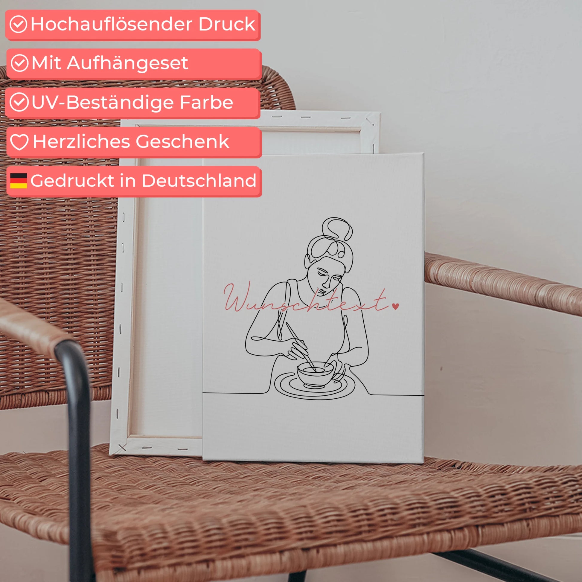 Lineart Leinwand Keramik Geschenk Tochter & Schwester 5