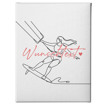 Lineart Leinwand Personalisiert Kitesurfen Geschenk Tochter & Schwester 1