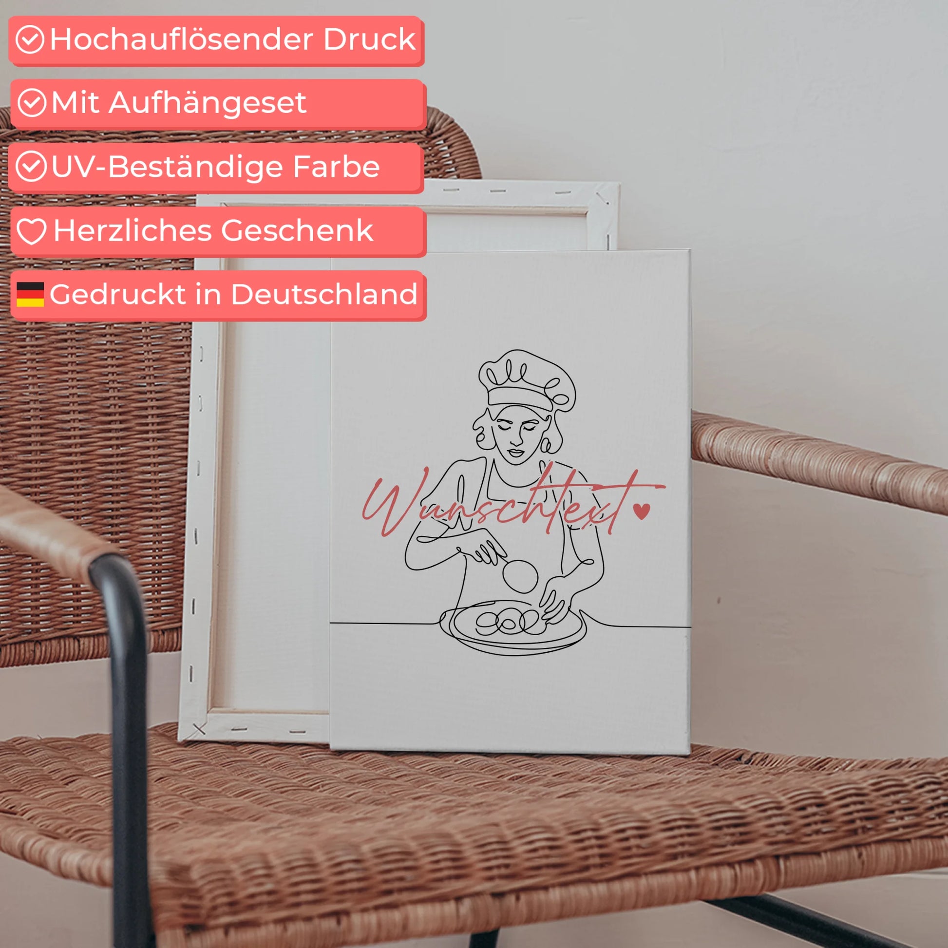 Lineart Leinwand Konditor Geschenk Tochter & Schwester 5