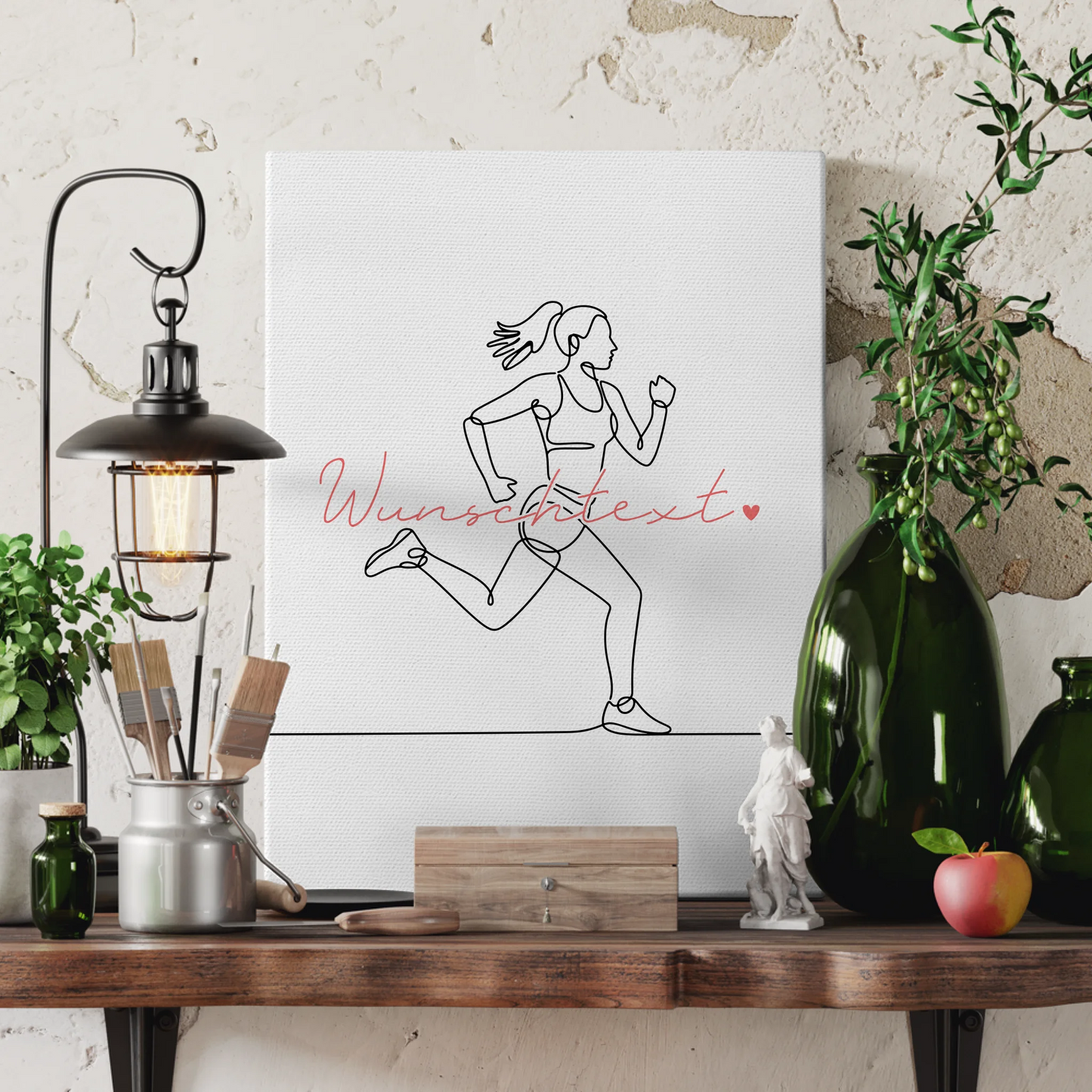 Lineart Leinwand Marathon Geschenk Tochter & Schwester 3