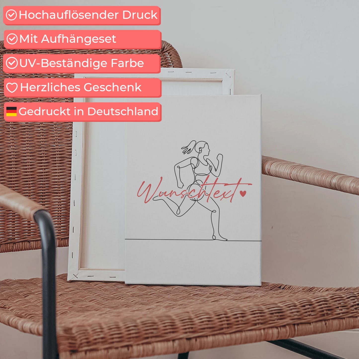 Lineart Leinwand Personalisiert Laufen Geschenk Tochter & Schwester 5