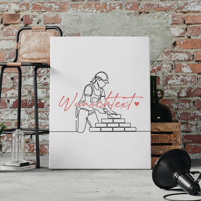 Personalisierte Leinwand Lineart Maurer Geschenk Tochter & Schwester 4