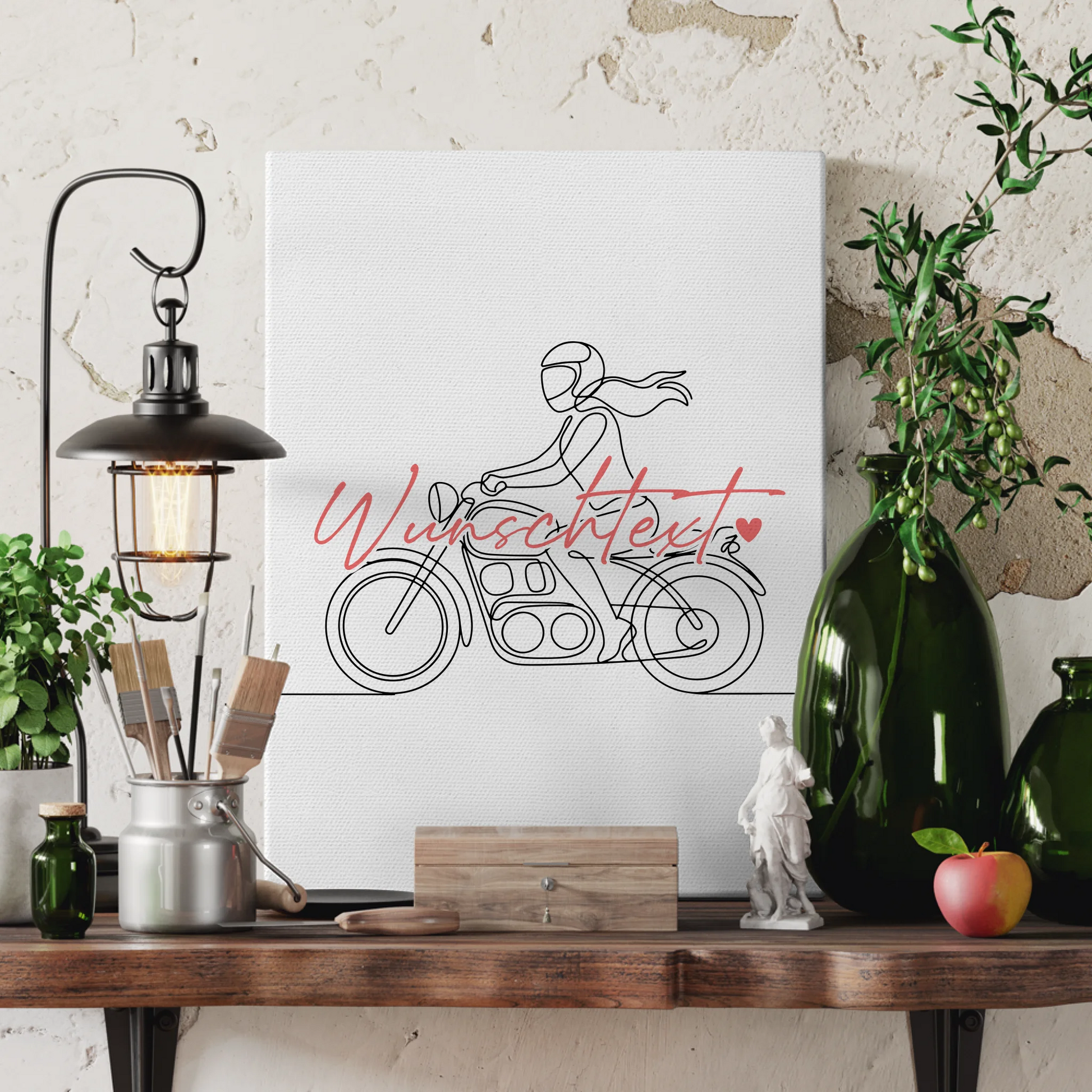 Lineart Leinwand Motorradfahren Geschenk Tochter & Schwester 3