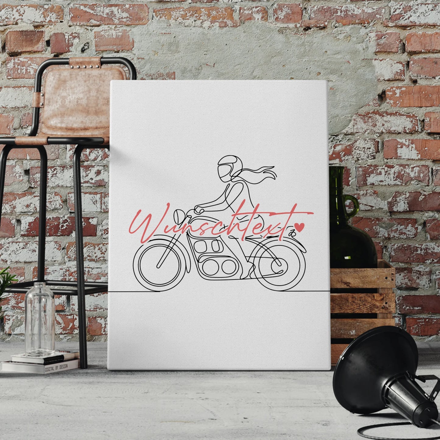 Lineart Leinwand Motorradfahren Geschenk Tochter & Schwester 4