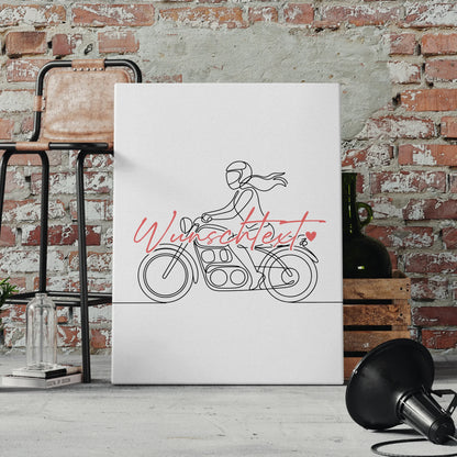 Lineart Leinwand Motorradfahren Geschenk Tochter & Schwester 4