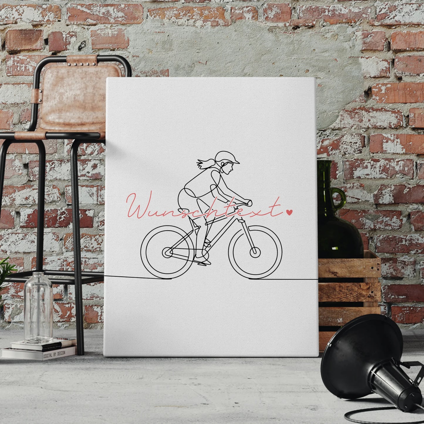 Personalisierte Leinwand Lineart Mountainbiken Geschenk Tochter & Schwester 4