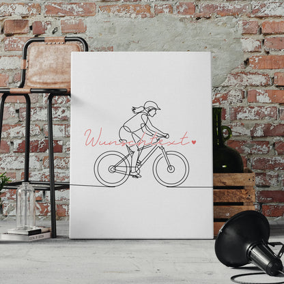 Personalisierte Leinwand Lineart Mountainbiken Geschenk Tochter & Schwester 4
