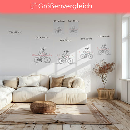 Personalisierte Leinwand Lineart Mountainbiken Geschenk Tochter & Schwester 6