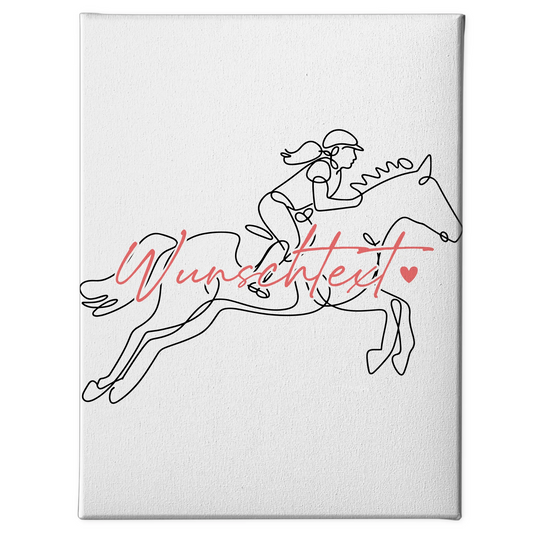 Personalisierte Leinwand Lineart Reitsport Geschenk Tochter & Schwester 1