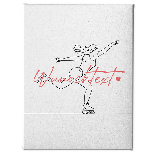 Lineart Leinwand Rollschuhlaufen Geschenk Tochter & Schwester 1