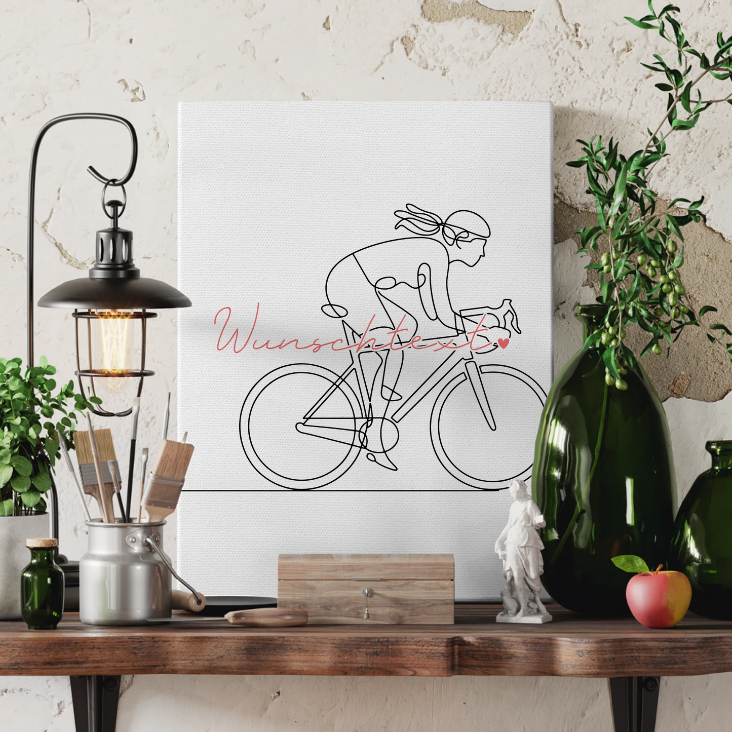 Lineart Leinwand Personalisiert Rennradfahren Geschenk Tochter & Schwester 3