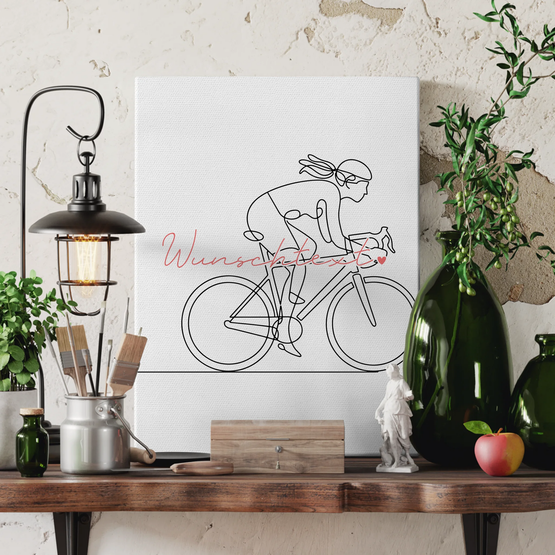 Lineart Leinwand Personalisiert Rennradfahren Geschenk Tochter & Schwester 3