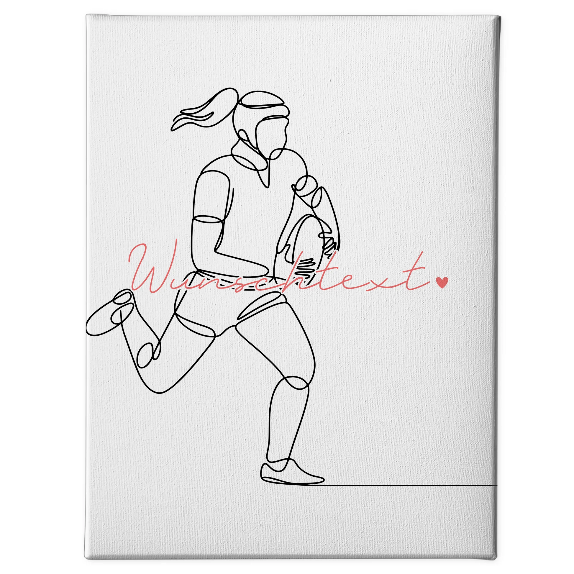 Personalisierte Leinwand Lineart Rugby Geschenk Tochter & Schwester 1