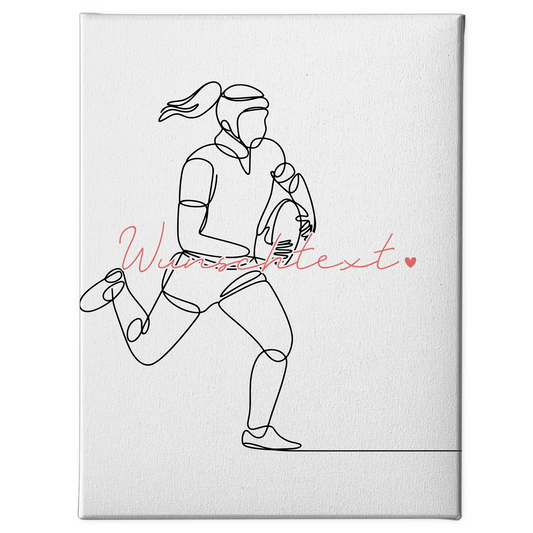Personalisierte Leinwand Lineart Rugby Geschenk Tochter & Schwester 1