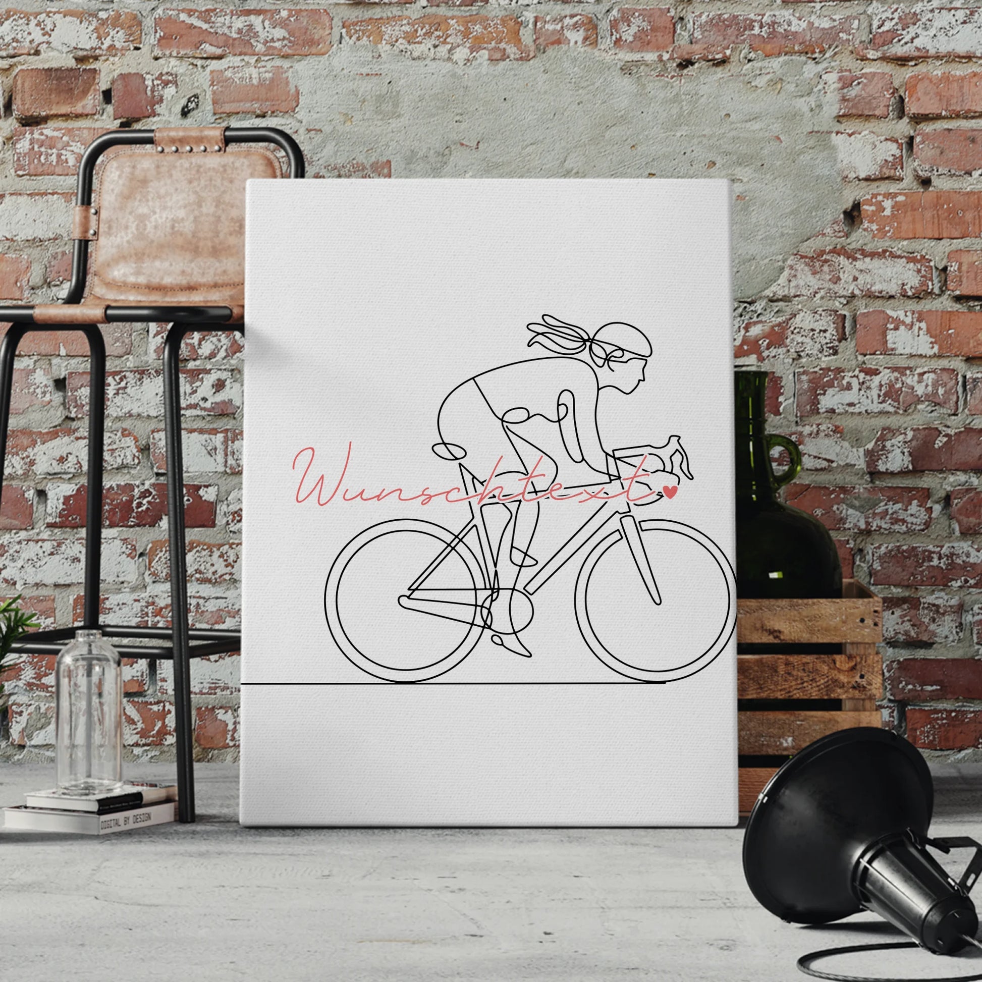 Lineart Leinwand Personalisiert Rennradfahren Geschenk Tochter & Schwester 4