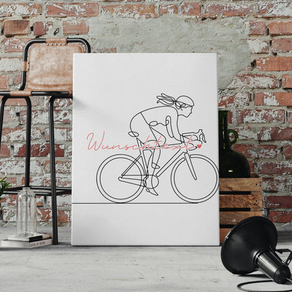 Lineart Leinwand Personalisiert Rennradfahren Geschenk Tochter & Schwester 4