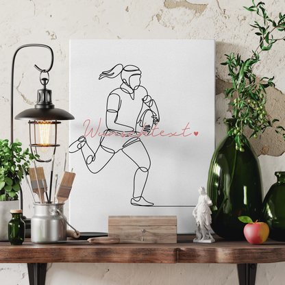 Personalisierte Leinwand Lineart Rugby Geschenk Tochter & Schwester 3