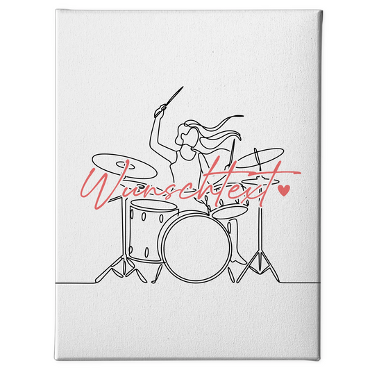 Personalisierte Leinwand Lineart Schlagzeug Geschenk Tochter & Schwester 1