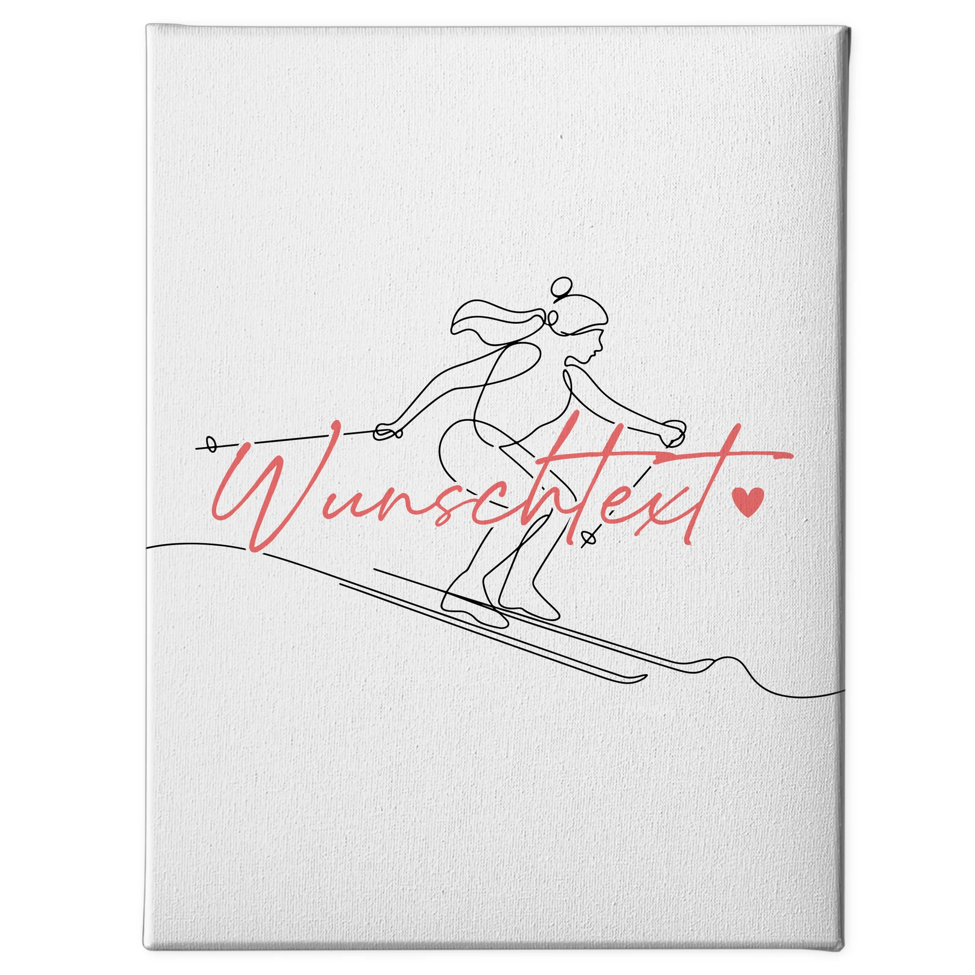 Lineart Leinwand Personalisiert Skifahren Geschenk Tochter & Schwester 1