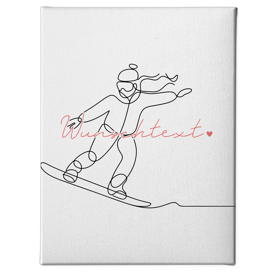 Lineart Leinwand Snowboarden Geschenk Tochter & Schwester 1