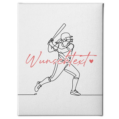 Personalisierte Leinwand Lineart Softball Geschenk Tochter & Schwester 1