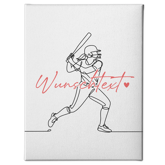 Personalisierte Leinwand Lineart Softball Geschenk Tochter & Schwester 1