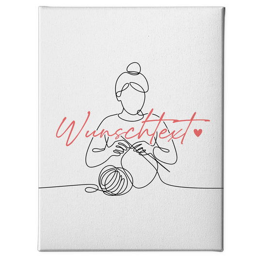 Lineart Leinwand Stricken Geschenk Tochter & Schwester 1