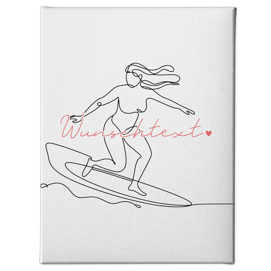 Personalisierte Leinwand Lineart Surfen Geschenk Tochter & Schwester 1