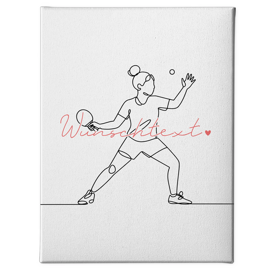Lineart Leinwand Personalisiert Tischtennis Geschenk Tochter & Schwester 1
