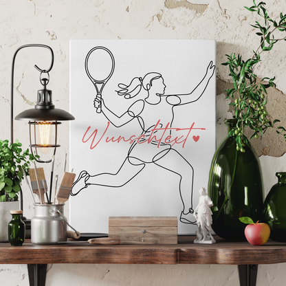 Personalisierte Leinwand Lineart Tennis Geschenk Tochter & Schwester 3