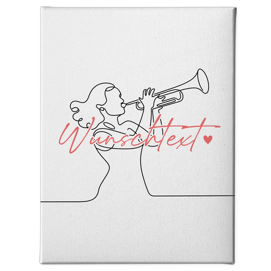 Lineart Leinwand Trompete Geschenk Tochter & Schwester 1