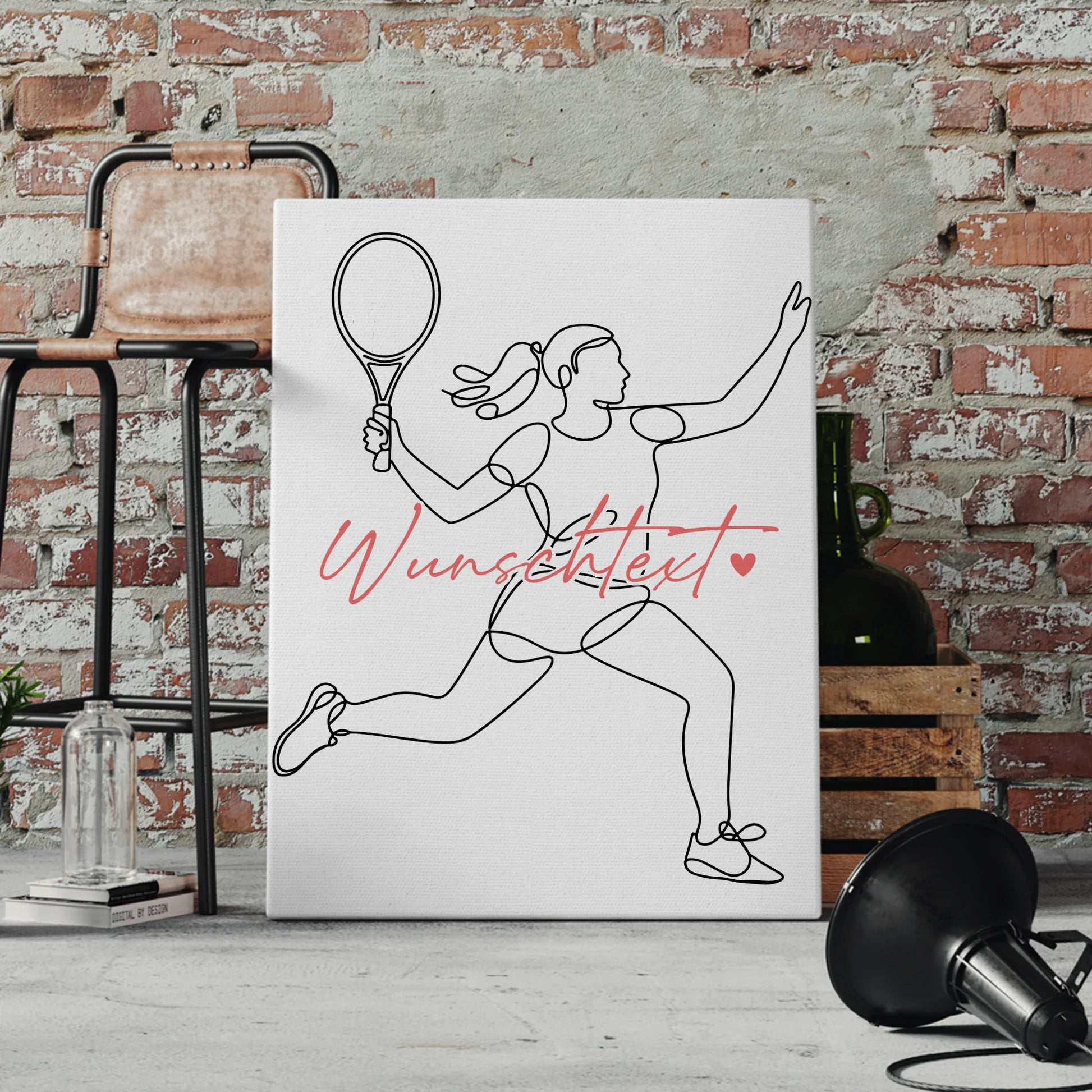 Personalisierte Leinwand Lineart Tennis Geschenk Tochter & Schwester 4