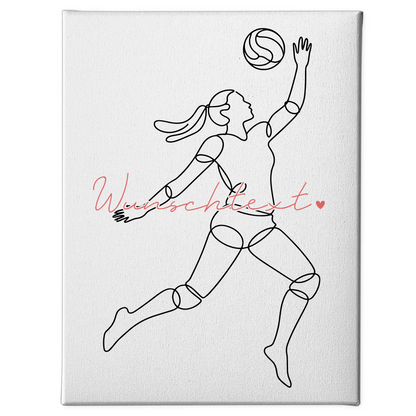 Lineart Leinwand Volleyball Geschenk Tochter & Schwester 1