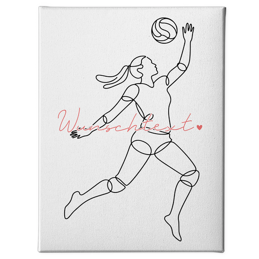 Lineart Leinwand Volleyball Geschenk Tochter & Schwester 1
