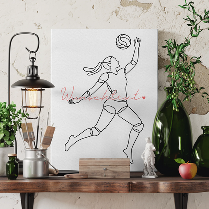 Lineart Leinwand Volleyball Geschenk Tochter & Schwester 3