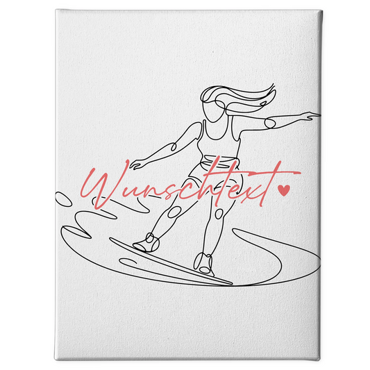 Personalisierte Leinwand Lineart Wakeboarden Geschenk Tochter & Schwester 1