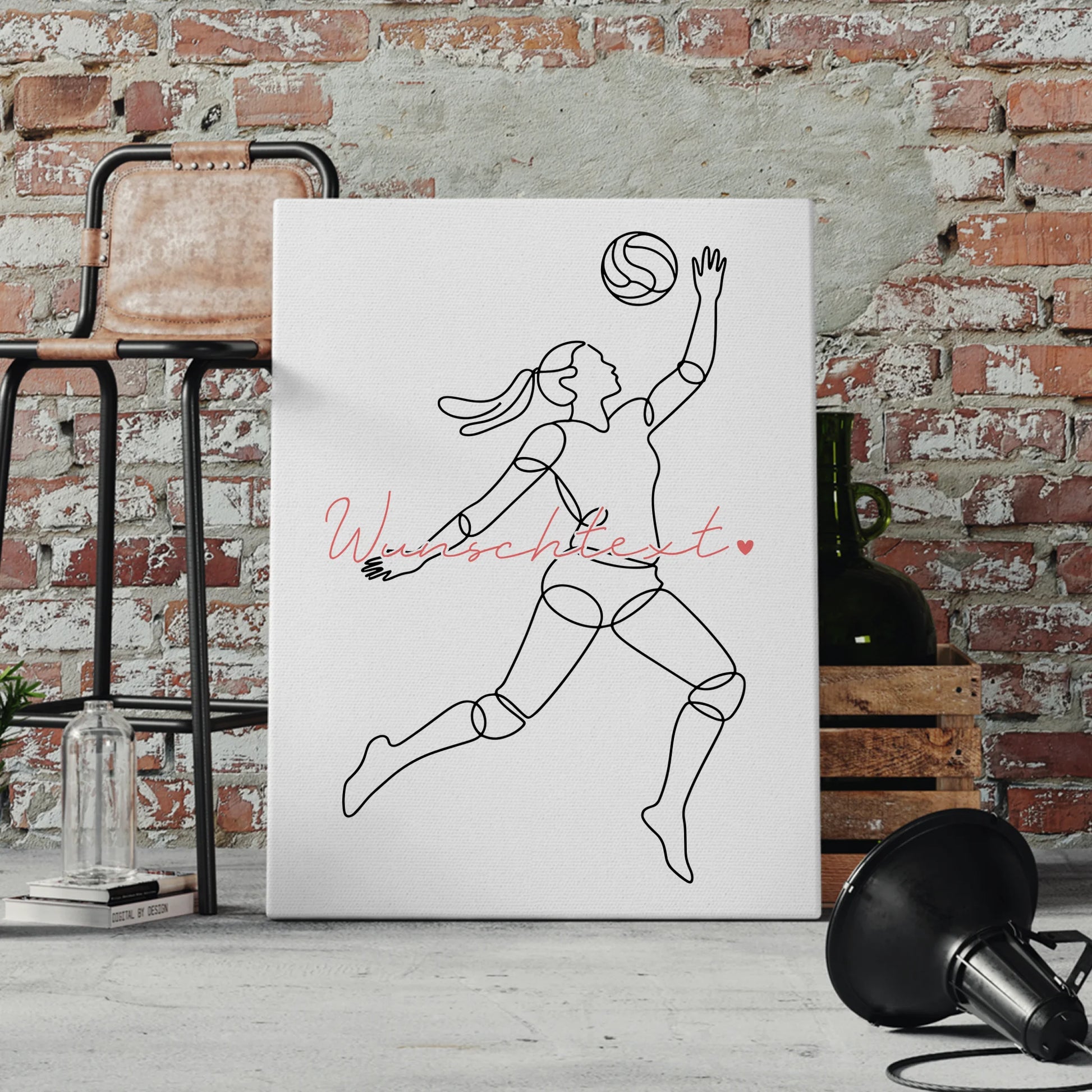 Lineart Leinwand Volleyball Geschenk Tochter & Schwester 4