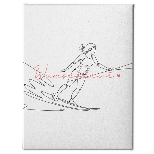Lineart Leinwand Personalisiert Wasserskifahren Geschenk Tochter & Schwester 1