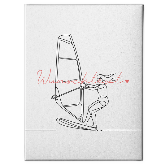 Personalisierte Leinwand Lineart Windsurfen Geschenk Tochter & Schwester 1