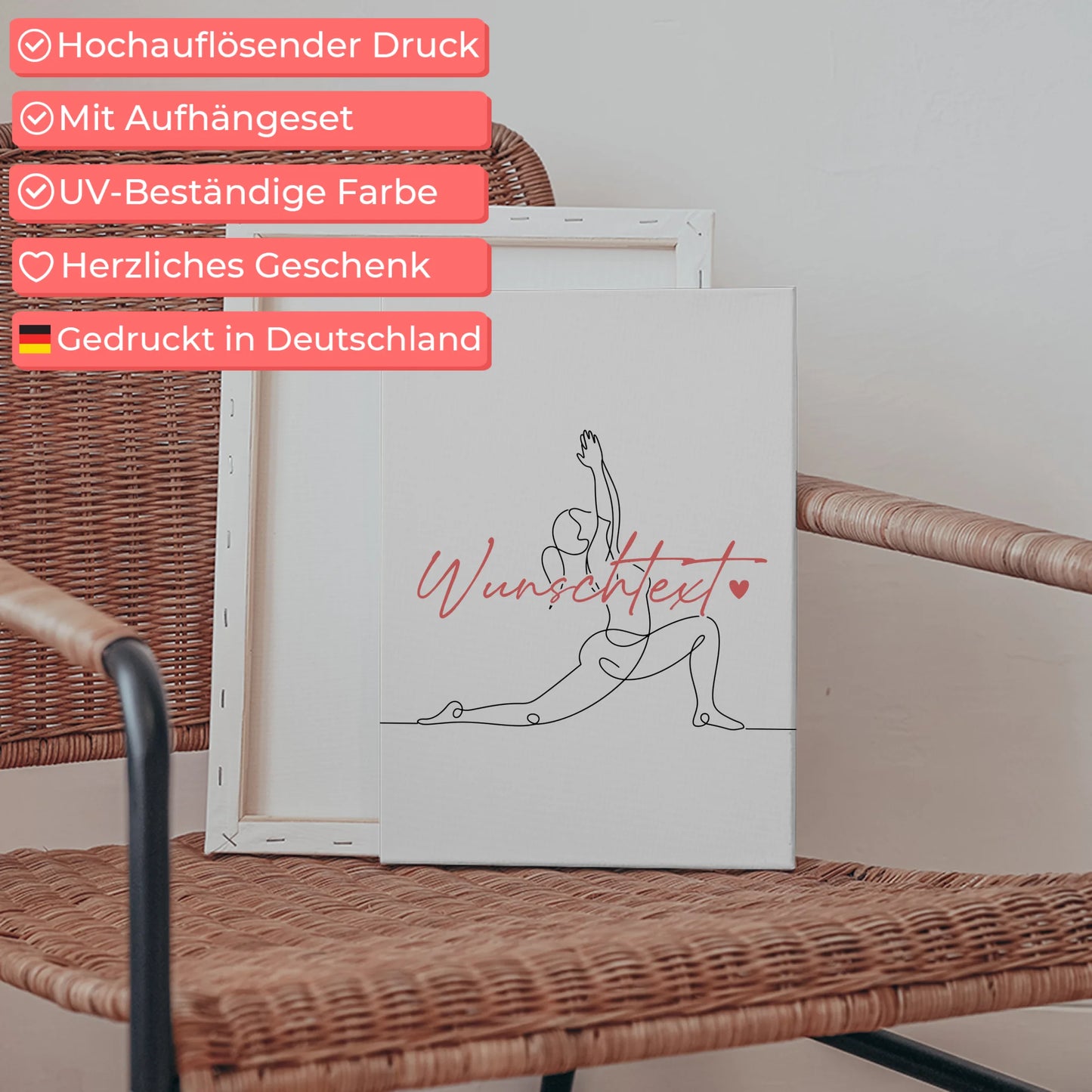 Lineart Leinwand Personalisiert Yoga Geschenk Tochter & Schwester 5