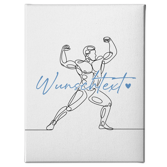 Lineart Leinwand Personalisiert Bodybuilding Geschenk Sohn & Bruder 1