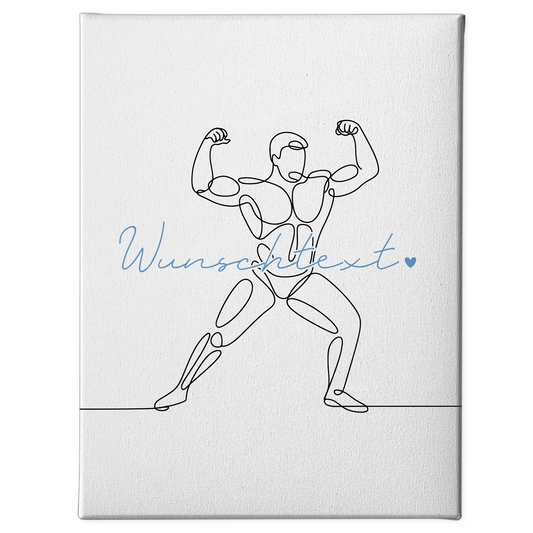 Lineart Leinwand Bodybuilding Geschenk Sohn & Bruder 1