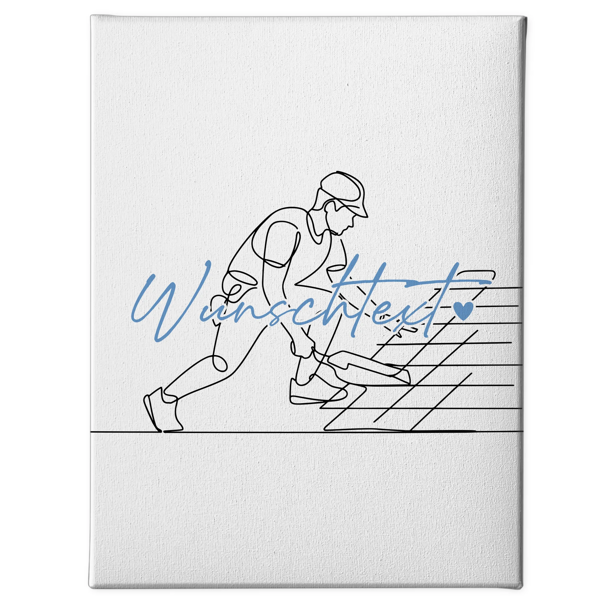 Lineart Leinwand Personalisiert Dachdecker Geschenk Sohn & Bruder 1