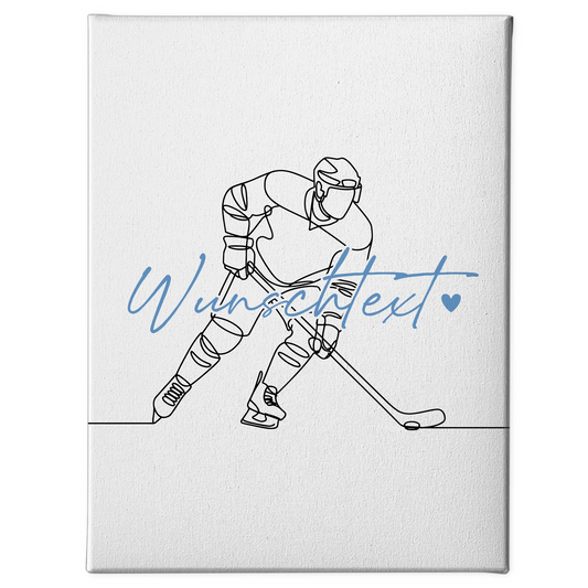 Personalisierte Leinwand Lineart Eishockey Geschenk Sohn & Bruder 1