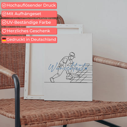 Lineart Leinwand Personalisiert Dachdecker Geschenk Sohn & Bruder 5