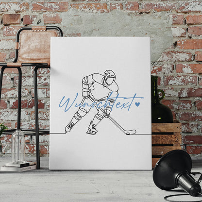 Personalisierte Leinwand Lineart Eishockey Geschenk Sohn & Bruder 4