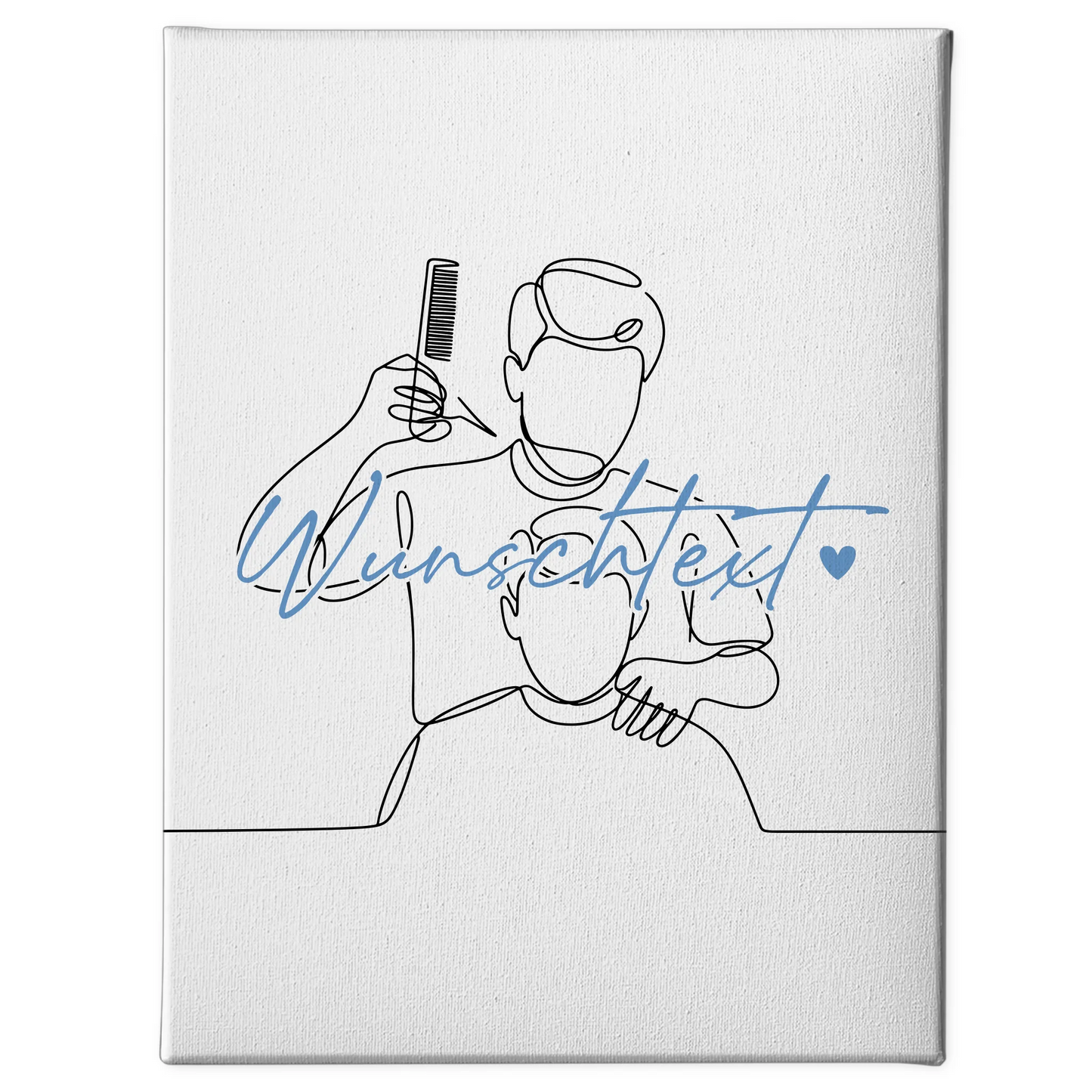Personalisierte Leinwand Lineart Friseur Geschenk Sohn & Bruder 1