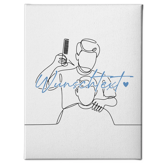 Personalisierte Leinwand Lineart Friseur Geschenk Sohn & Bruder 1