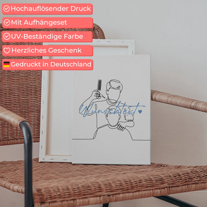 Personalisierte Leinwand Lineart Friseur Geschenk Sohn & Bruder 5